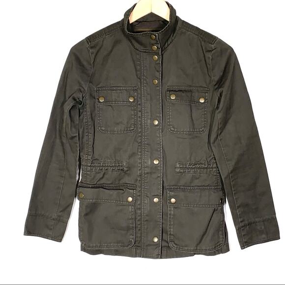 J .Crew Relaxed Boyfriend Field army green Jacket  women's size XXS 2XS - Picture 1 of 6